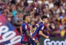 Raphinha marca e na estreia de Rodri, Barcelona vence o Athletic Bilbao e vai a liderança de LaLiga
