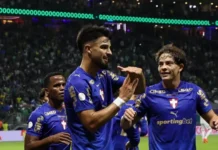 Com dois de Flaco López, Palmeiras vence o Santos e encaminha vaga as semifinais da Copa do Brasil