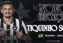 Botafogo anuncia o retorno do atacante Tiquinho Soares