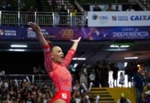 Rebeca Andrade tira maior nota do mundo no salto em 2026, mas fica fora da final do Brasileiro